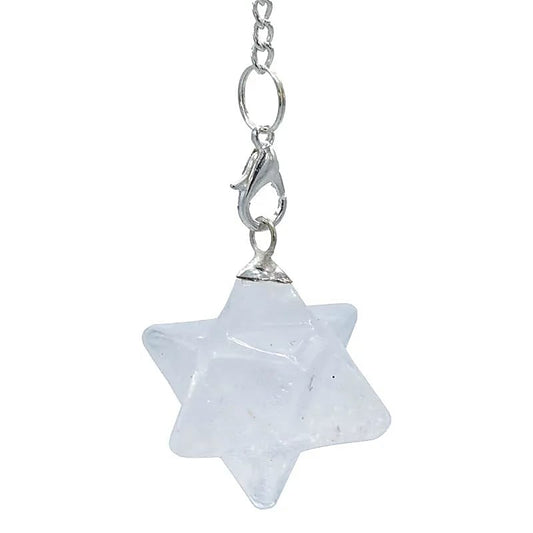 Pendolo Chakra Merkaba in Cristallo di rocca