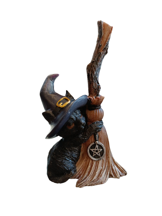 U5709 - Gatto guardiano della scopa viola - Nemesis Now