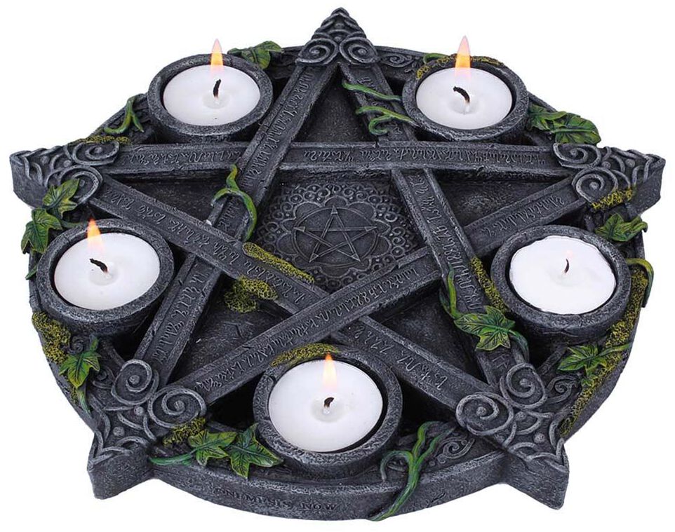 Portacandele Wiccan Pentagram