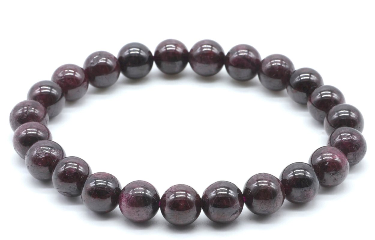 Bracciale Energetico Granato Rosso - 8mm - "A"