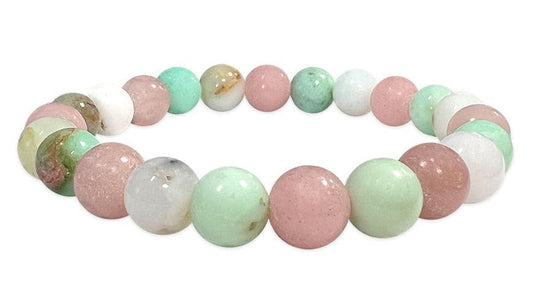 Bracciale Energetico Crisoprasio e Opale Rosa 8mm AA