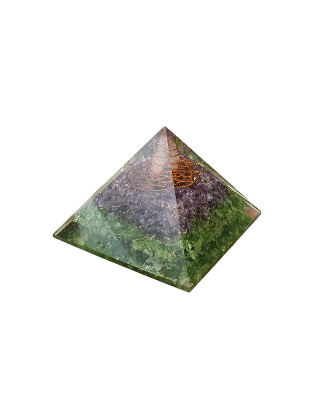 Piramide Orgonite Fiore della Vita - Avventurina Ametista Quarzo Ialino