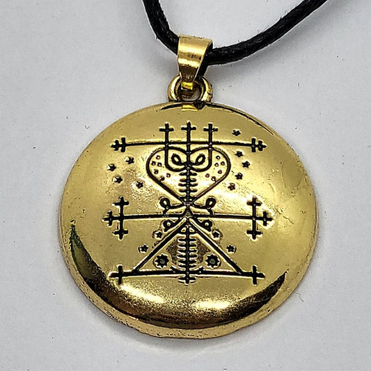 6803 - Oshun Voodoo Loa Veve amuleto Maman Brigitte