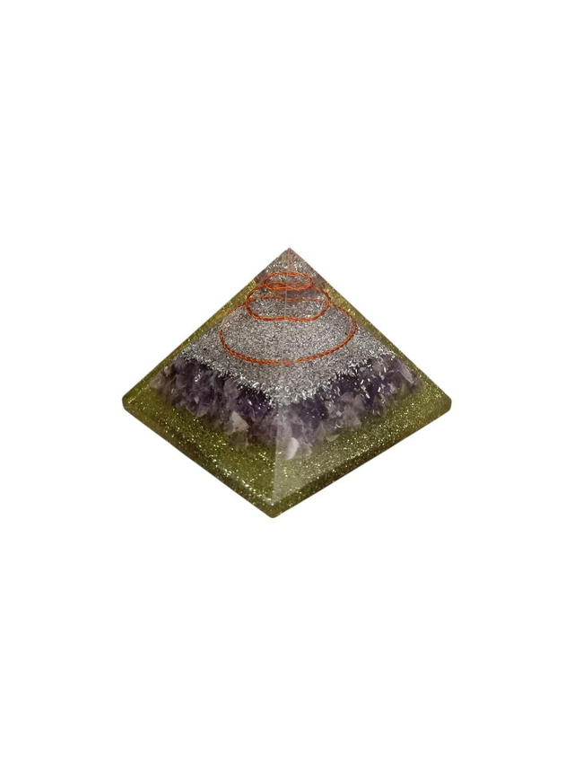 Piramide Orgonite  - Ametista e spirale in Rame