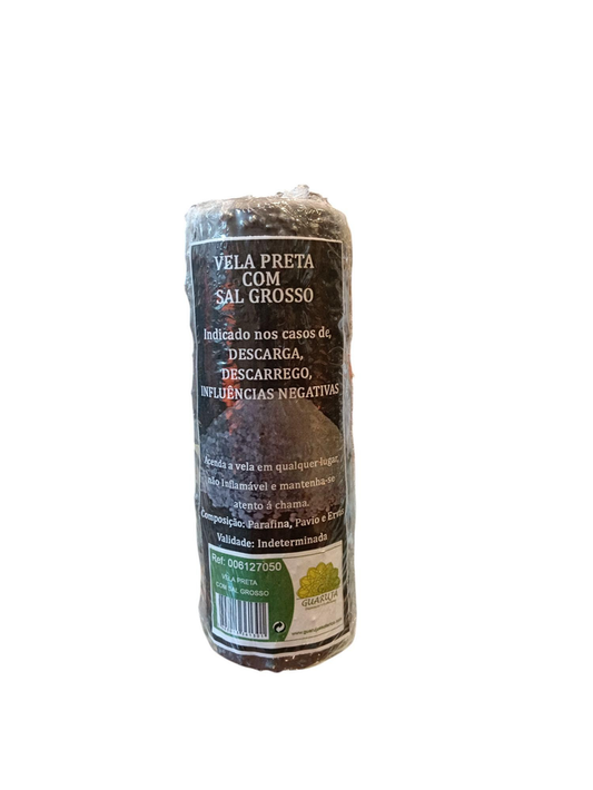 Candela esoterica nera con sale